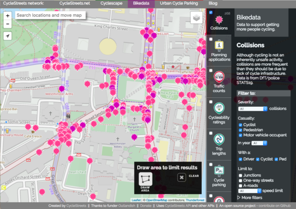 Bikedata website screenshot